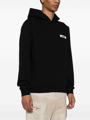 JACQUEMUS Classic Regular Fit Grosgrain Sweatshirt in Black