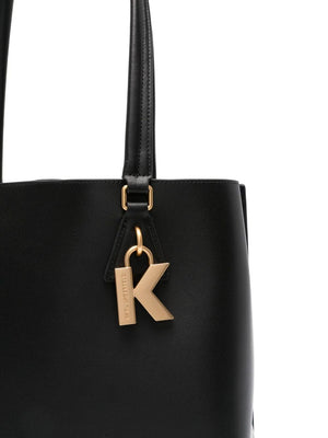 KARL LAGERFELD Chic Mini Tote Handbag with Golden Logo Pendant