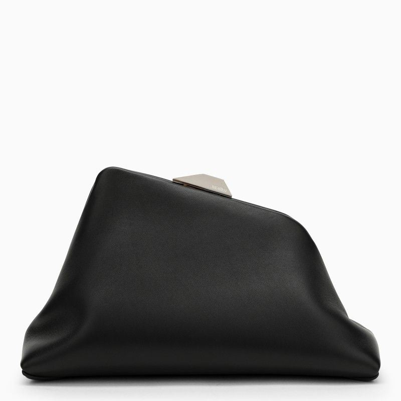 THE ATTICO Sleek and Chic: Black Leather Clutch for Women