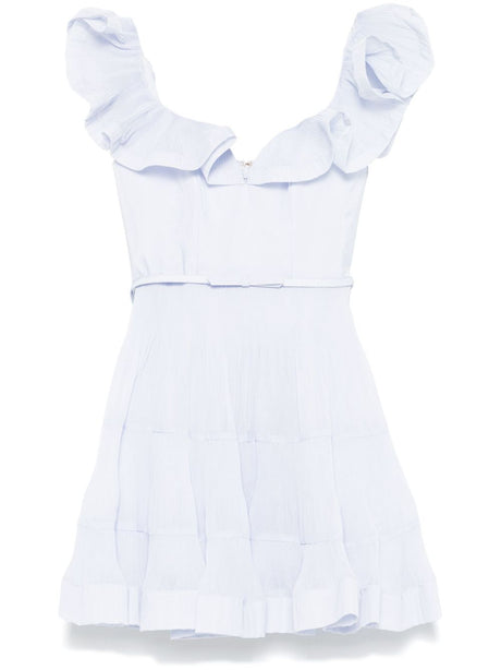 ZIMMERMANN Pleated Cornflower Blue Mini Dress for Women