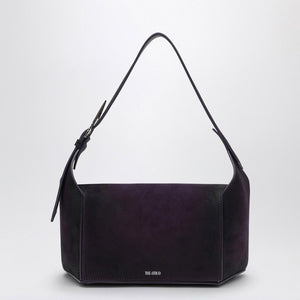 THE ATTICO Elegant Dark Violet Suede Shoulder Handbag