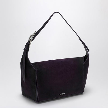 THE ATTICO Elegant Dark Violet Suede Shoulder Handbag