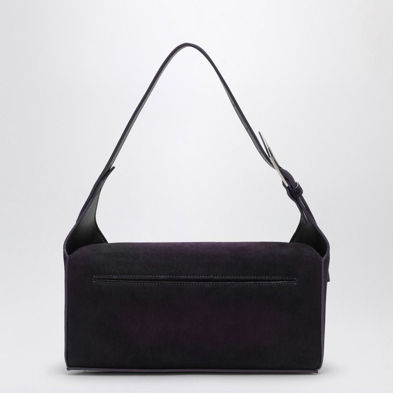 THE ATTICO Elegant Dark Violet Suede Shoulder Handbag