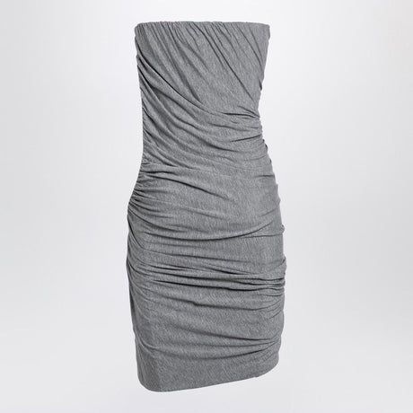 THE ATTICO Elegant Grey Draped Mini Dress