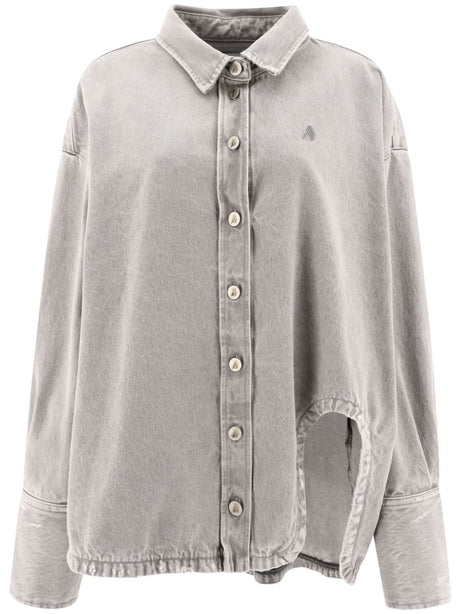 THE ATTICO Asymmetric Collar Light Grey Jacket