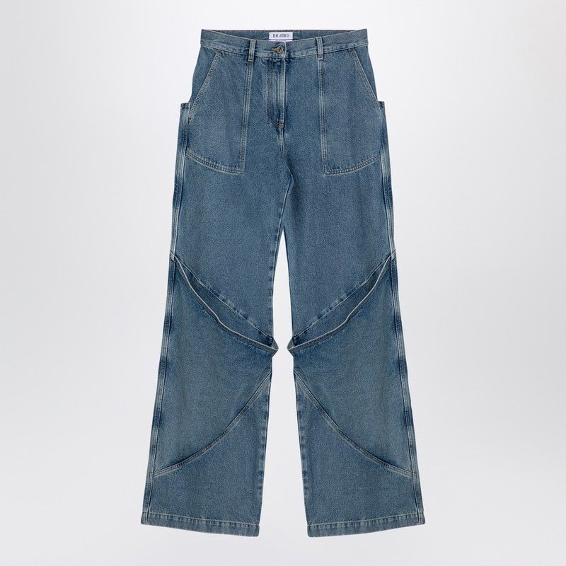 THE ATTICO Sky Blue Baggy Jeans with Multi-Pockets