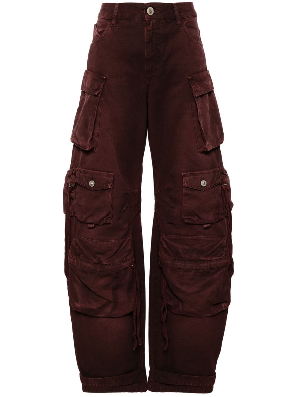 THE ATTICO Burgundy Wide-Leg Denim Jeans