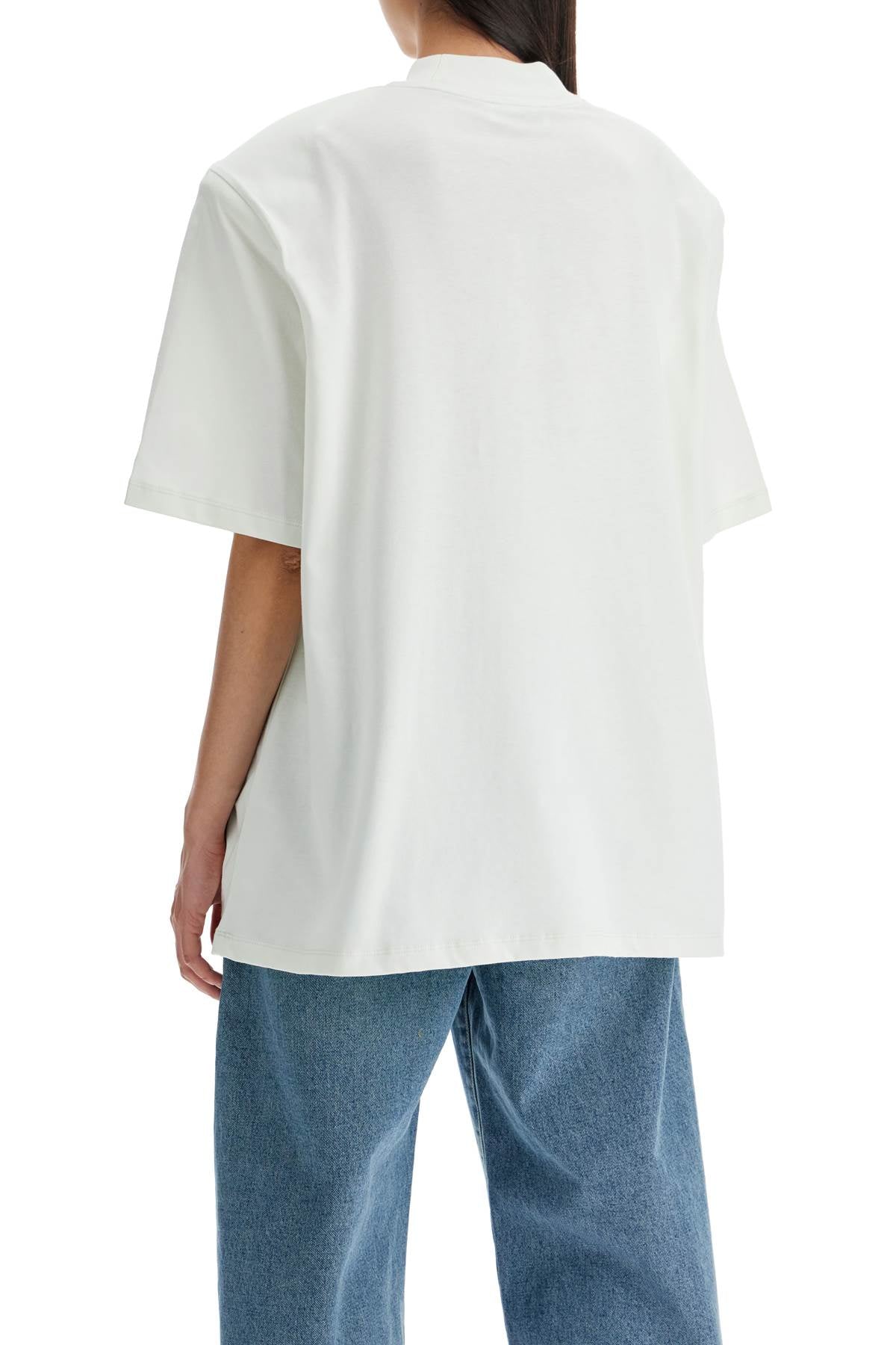 THE ATTICO Maxi Cotton Tee with Padded Shoulders