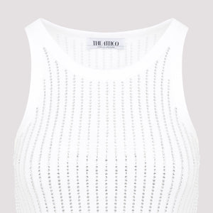 THE ATTICO Elegant Ribbed Cotton Tank Top