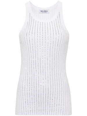 THE ATTICO Ribbed Knit Scoop Neck Top