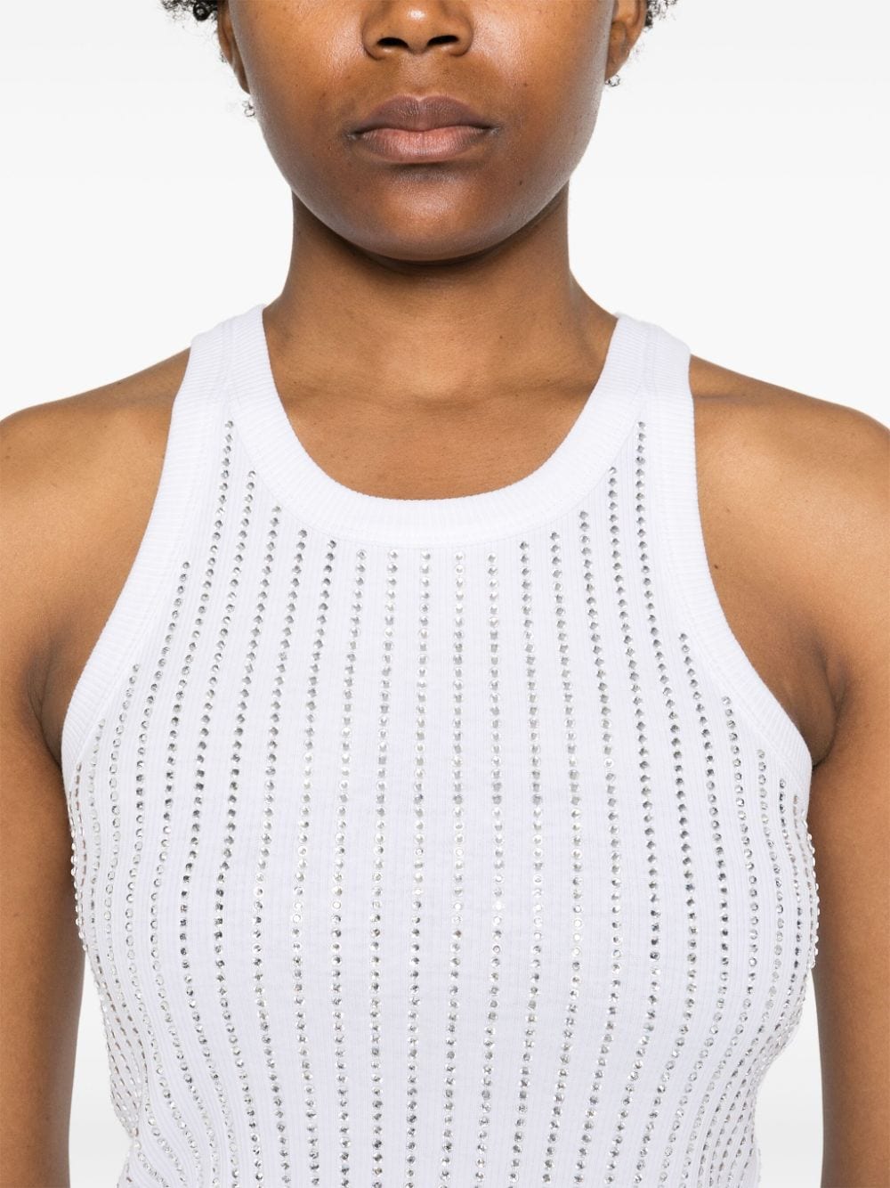 THE ATTICO Ribbed Knit Scoop Neck Top