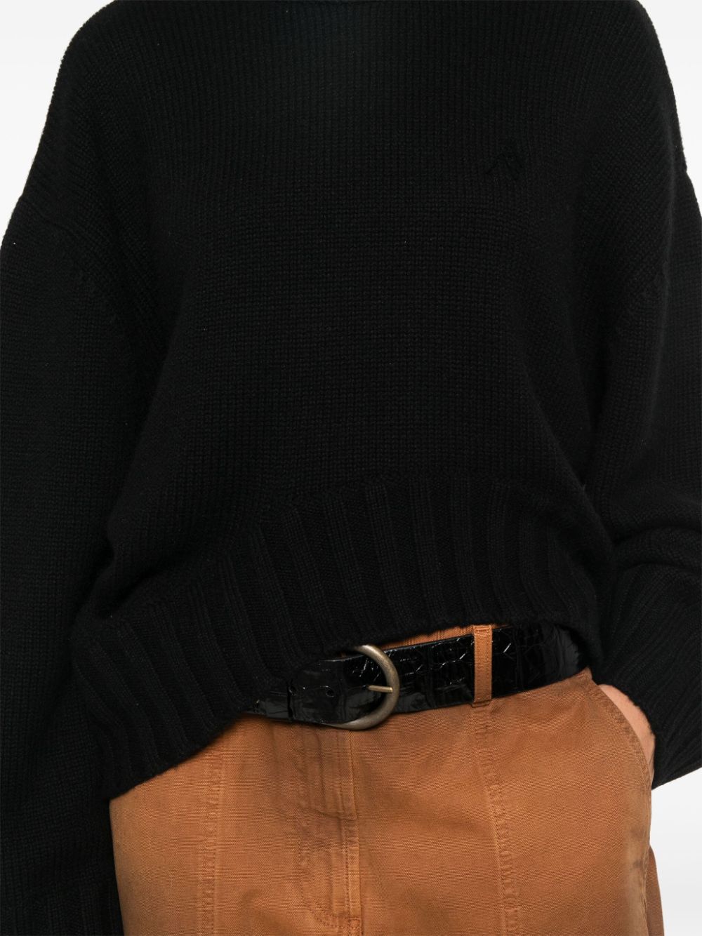 THE ATTICO Luxurious Wool-Cashmere Crewneck Sweater