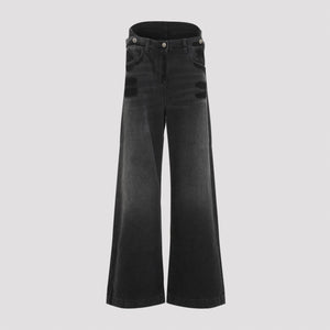 THE ATTICO Elegant Cotton Black Jeans