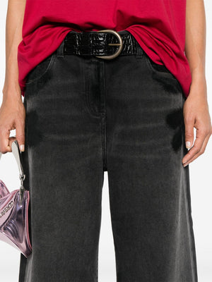 THE ATTICO Wide-Leg Distressed Denim Jeans