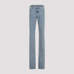 THE ATTICO Stylish Blue Cotton Jeans for Women