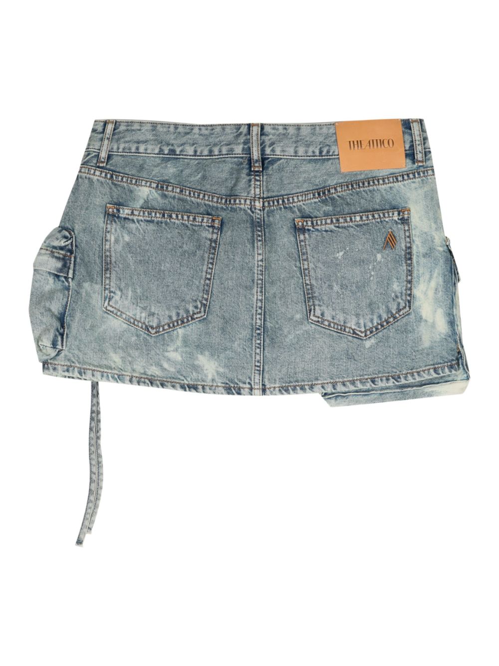 THE ATTICO Indigo Blue Cargo Pocket Denim Mini Skirt