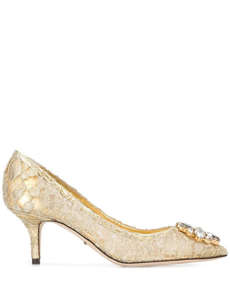 DOLCE & GABBANA Lace Detail Pump with 6 cm Heel for Men