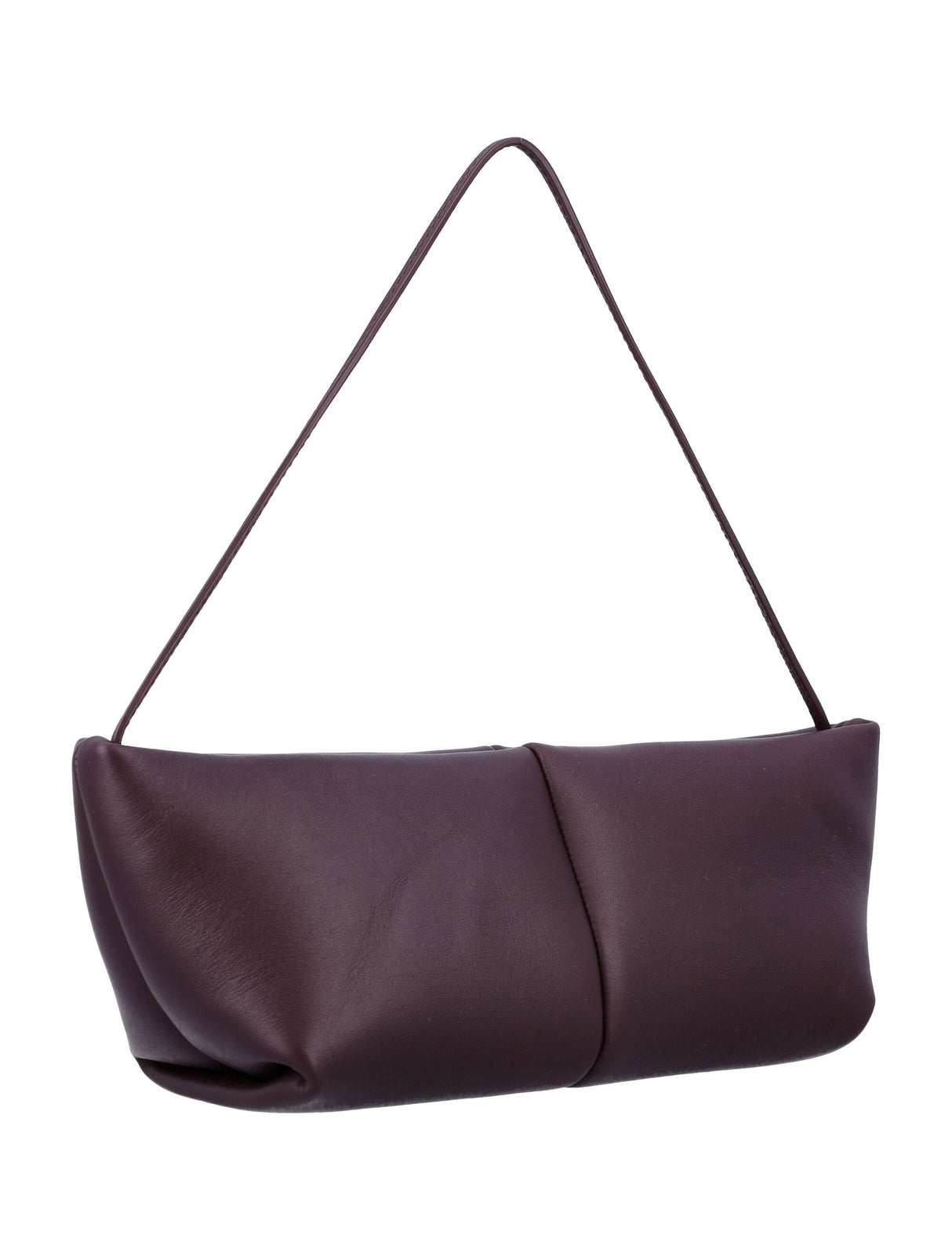 MAEDEN Burgundy Leather Mini Clutch Bag with Shoulder Strap