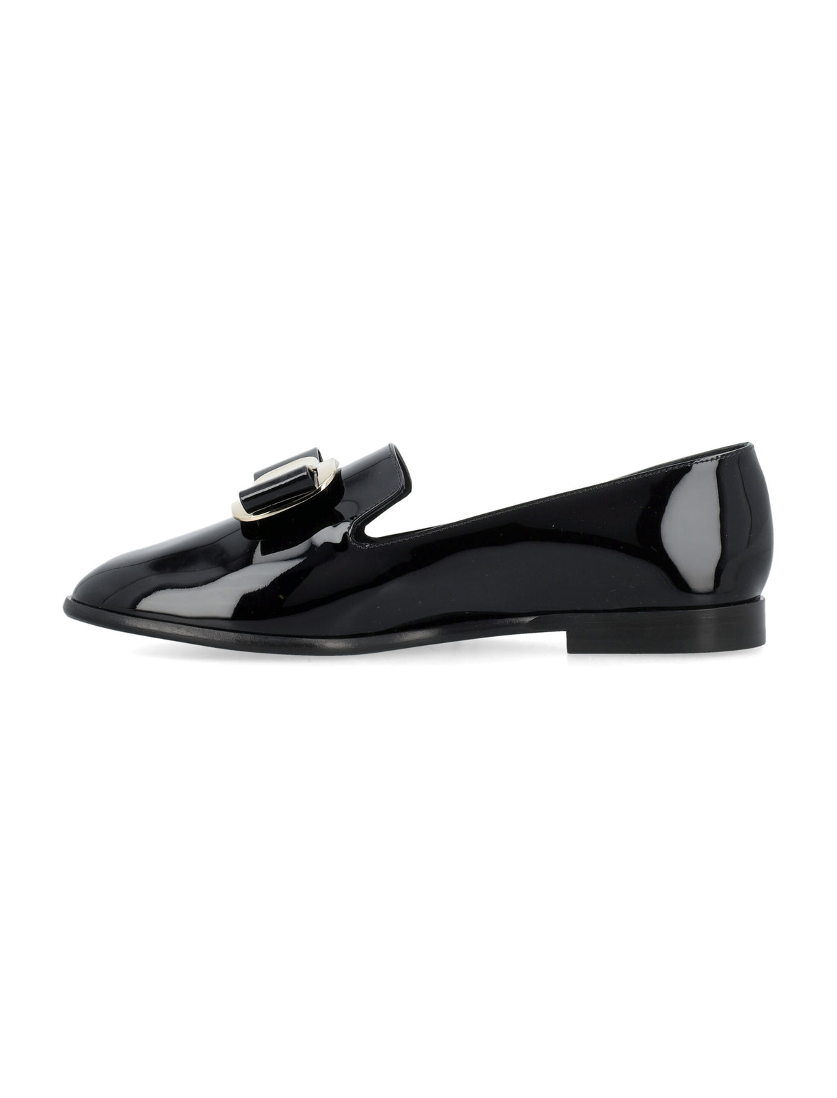 FERRAGAMO Zamira Patent Leather Bow Flats