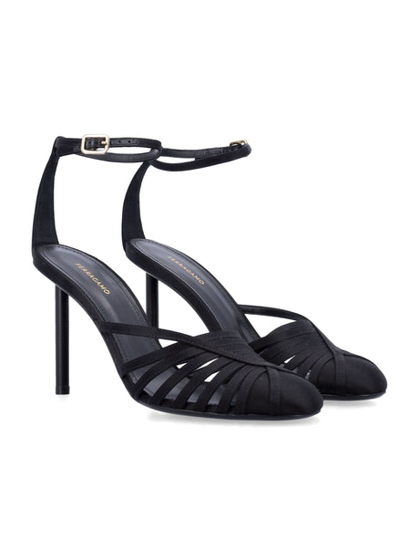 FERRAGAMO Elegant Stiletto Sandals with Ankle Strap - 9.5 cm Heel