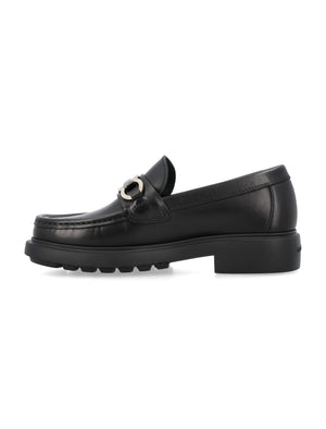 FERRAGAMO Elegant Douglas Loafers with Iconic Embellishment