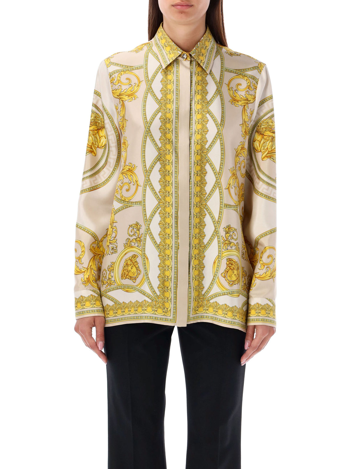 VERSACE Silken Elegance Button-Down Shirt