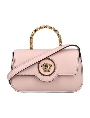 VERSACE Elegant Mini Top Handle Satin Bag with Medusa Charm - 12cm x 19cm x 5cm