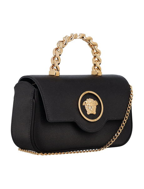 VERSACE Elegant Mini Satin Handbag with Medusa Charm