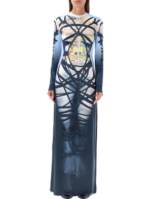 Y/PROJECT Bondage Print Long Dress - Size S