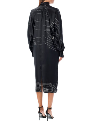 FERRAGAMO Spirit Print Midi Dress for Women