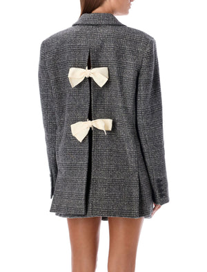 THE GARMENT Chic Plaid Ribbon-Back Blazer