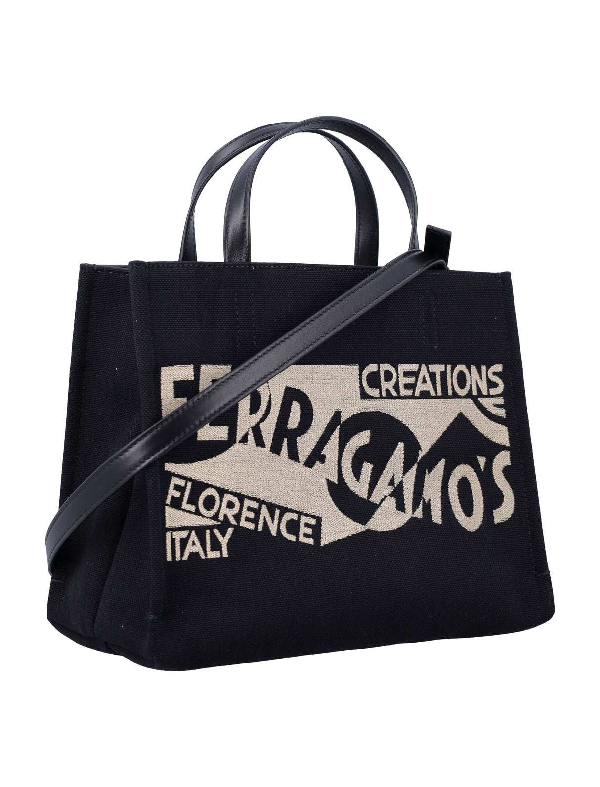 FERRAGAMO Iconic Logo Canvas Tote Handbag 21x26x14 CM