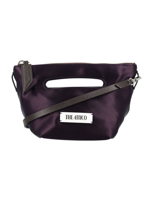 THE ATTICO Elegant Mini Tote with Detachable Strap - Dark Brown