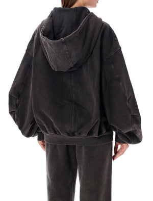 THE ATTICO Oversized Zip-Up Hoodie with Balloon Sleeves