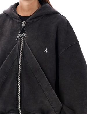 THE ATTICO Oversized Zip-Up Hoodie with Balloon Sleeves