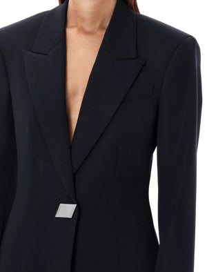 THE ATTICO Elegant Oversized Black Blazer with Structured Shoulders