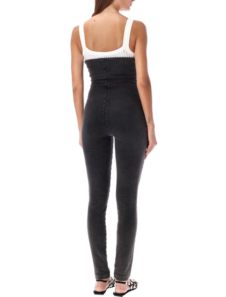 THE ATTICO High Waist Washed Black Skinny Leggings