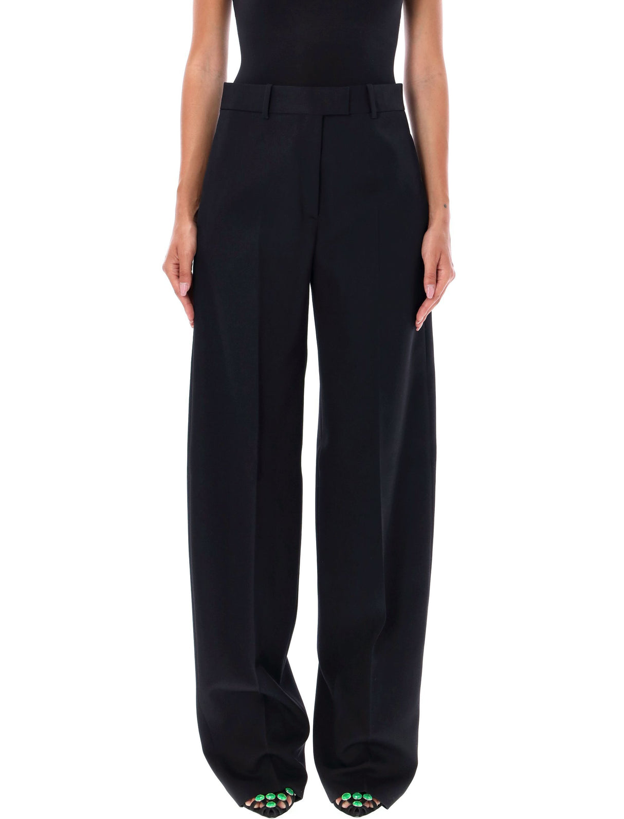 THE ATTICO Chic Wide Leg Low-Waist Trousers