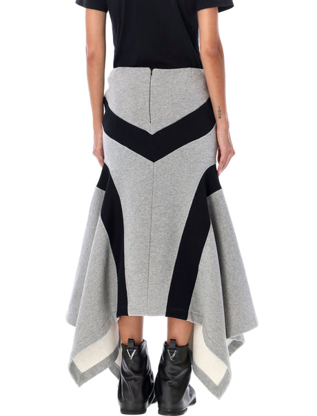 THE ATTICO Chic Asymmetric Mid-Length Skirt with Geometric Accents