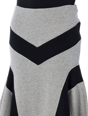 THE ATTICO Chic Asymmetric Mid-Length Skirt with Geometric Accents