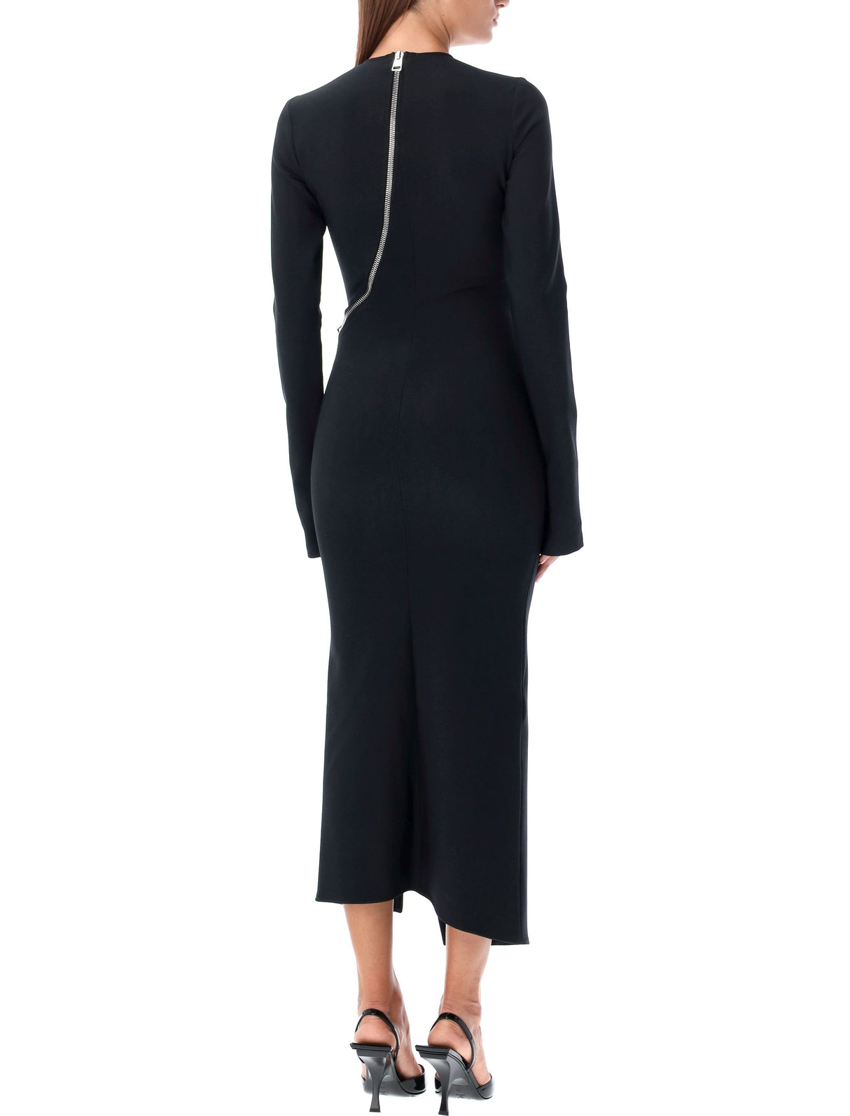 THE ATTICO Chic Midi Dress with Asymmetrical Zip Detail - Size 40