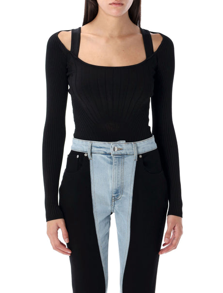 MUGLER Sculpting Knit Bodysuit - Size S