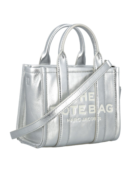 MARC JACOBS Mini Metallic Silver Tote Bag - 15x18x10 cm