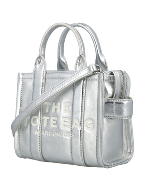 MARC JACOBS Mini Metallic Silver Tote Bag - 15x18x10 cm