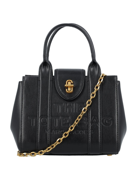 MARC JACOBS Elegant Mini Leather Tote with Turn-Lock - 14x18x11 cm