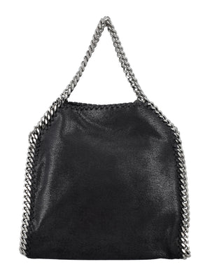 Túi Xách Mini Falabella Thân Thiện Môi Trường Màu Đen Với Chi Tiết Dây Xích Bạc