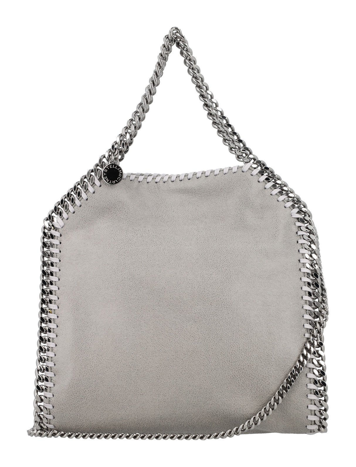 STELLA MCCARTNEY Eco Chic Mini Tote with Silver Chain - Light Grey