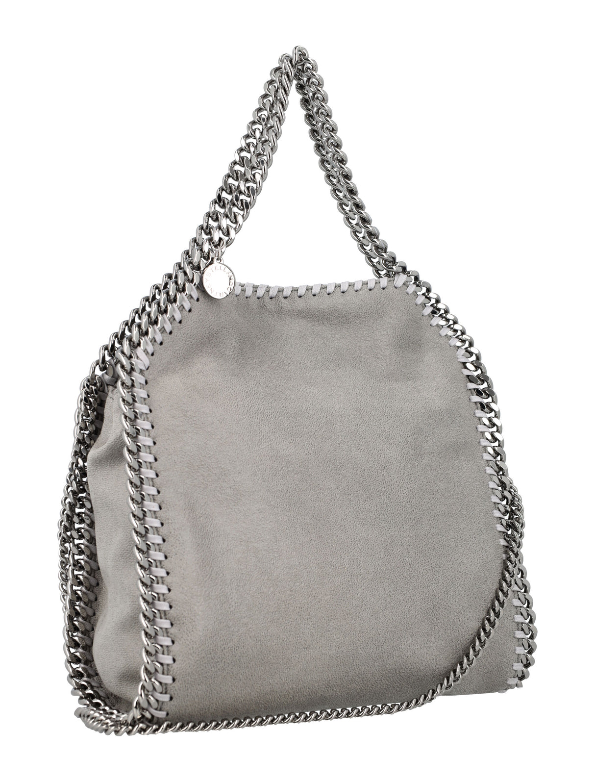 STELLA MCCARTNEY Eco Chic Mini Tote with Silver Chain - Light Grey