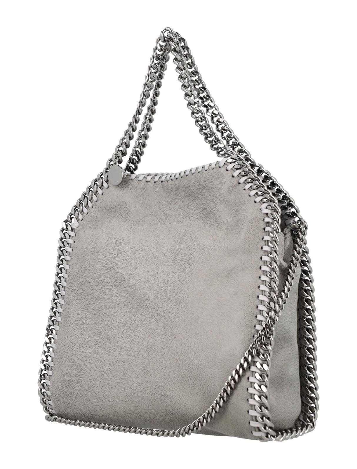 STELLA MCCARTNEY Eco Chic Mini Tote with Silver Chain - Light Grey