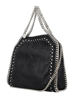 STELLA MCCARTNEY Mini Falabella Studded Tote with Silver Chain Detail – 27x26.5x8cm